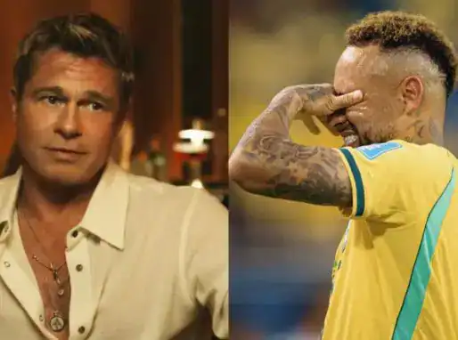 Brad Pitt pretende ensinar Neymar a simular faltas com mais sutileza