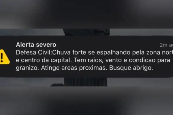 Defesa Civil emite alerta severo por chuvas intensas na capital paulista